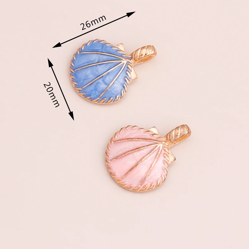 10 stücke Mix Nette Emaille Shell Seestern Charme Anhänger der Halskette Ohrringe Schlüsselanhänger Handemade DIY Schmuck Machen Zubehör – Detail 16