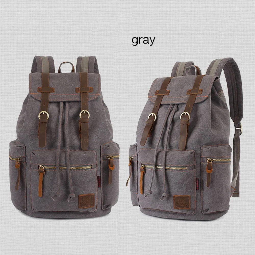 Vintage Canvas-Rucksäcke für Männer und Frauen, Reisetaschen für Studenten, Freizeitrucksäcke zum Wandern, Reisen, Camping, Rucksack Mochila Masculina – Detail 9