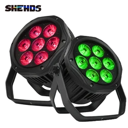 SHEHDS 4/8 Pcs Professional Aluminum IP65 Waterproof 7x18W/12W RGBW LED Par Lights With Controller For DJ Club Stage Party Disco