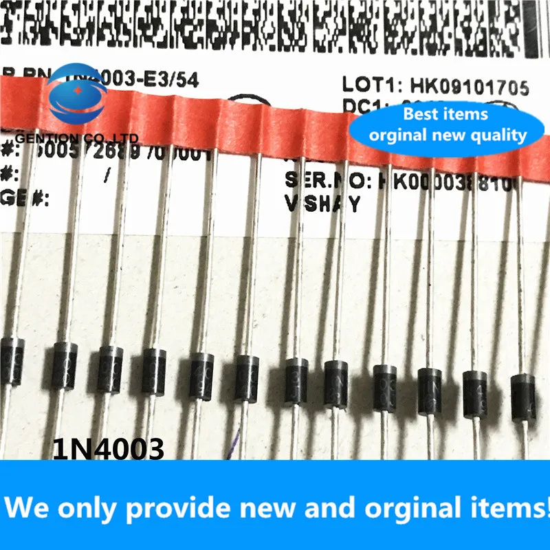 

30PCS 100% New original 1N4003 rectifier diode IN4003 1A 200V straight plug imported original 1N4003-E3 54