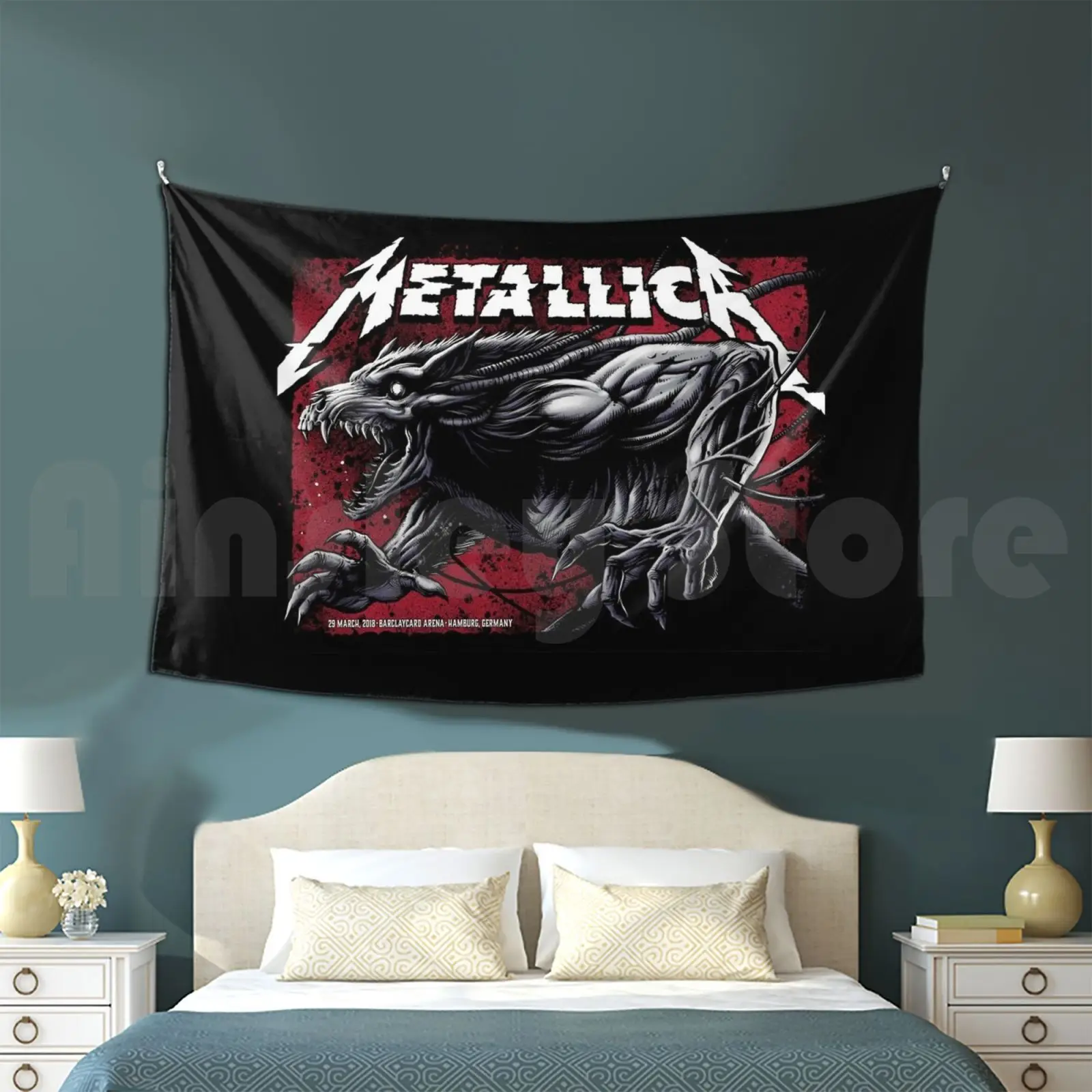 Wolf Demon Angry Tapestry Living Room Bedroom Metal Metal Core Power Metal Nu Metal