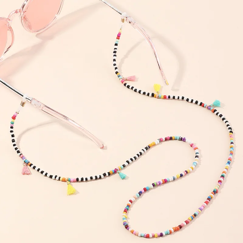 2020 boho Fashion Women men Glasses Chain Colored Beaded Eyeglass Lanyard Anti Slip Sunglasses Strap Spectacles Cord Accessories