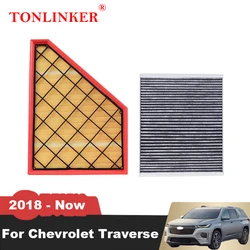 TONLINKER Air Filter Cabin Filter For Chevrolet Traverse 3.6AT LFY 2018 2019 2020 2021- Model OEM 23321606 13531636 13503675