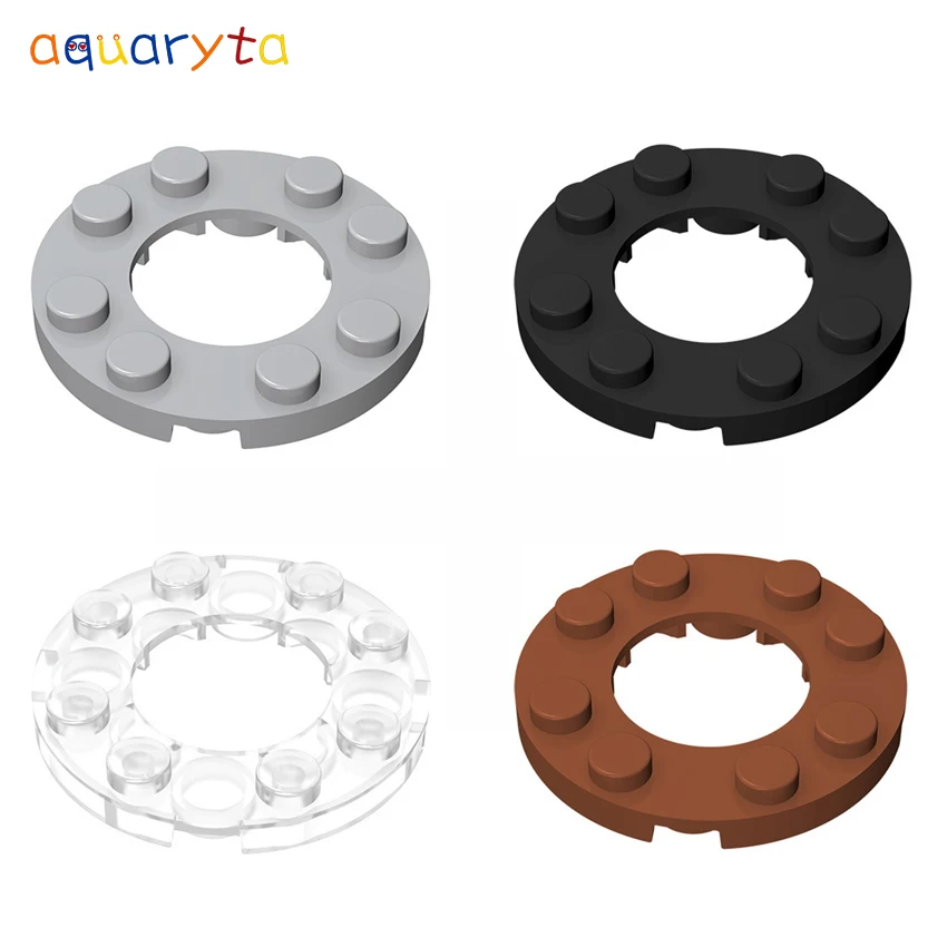 

Aquaryta 30pcs Plate Round 4x4 withHole in the Middle Building Block Part Compatible 11833 DIY Creative Educational Toy Gift