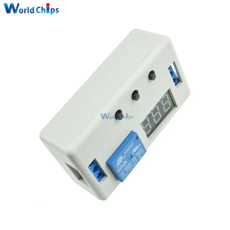 Digital LED Display Time Delay Relay Module Board DC 12V Control Programmable Timer Switch Trigger Cycle Module With Case