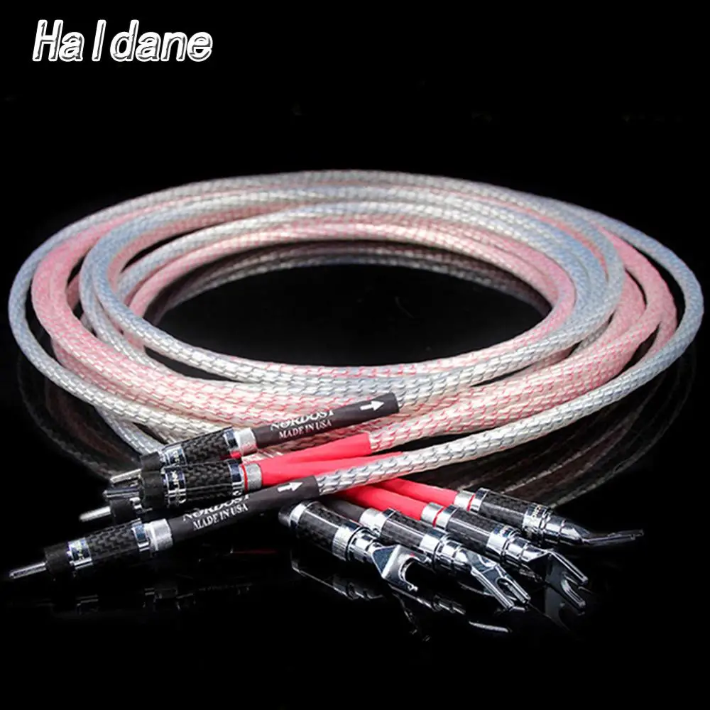 

Haldane HIFI Carbon Fiber Y Spade Banana Speaker Connector 7N Nordost Valhalla Audio Speaker Audiophile Cable for Amplifier