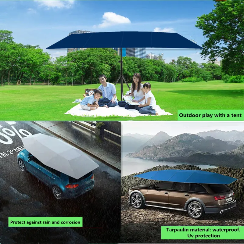 Fully Semi-automatic Mobile Car Shed Car Sunshade Umbrella Cover  Remote Control Intelligent Folding Car Parking Portable Tent