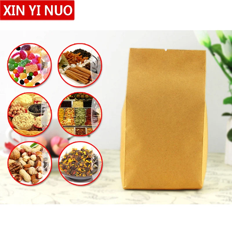 Paper Bag Package, Eight Side Seal, Custom Printing, Sealed Plastic Seeds Logo, Pet Food Package, 50Pcs per Lot