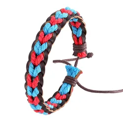 2023Hand-woven Fashion Seven Colors Jewelry Leather Bracelet Women Personality Vintage Punk Bracelet Men Summer Gift Pulseira