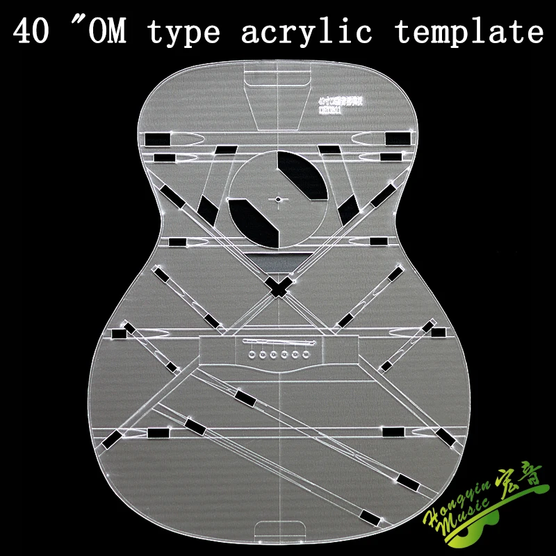 OM Type 40Inch Acoustic Guitar Acrylic Transparent Acrylic Template Sound Beam Hole Code Location Guitar Making Molds