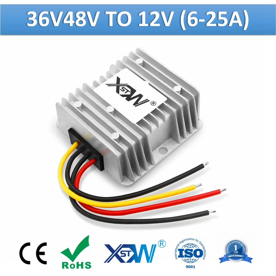 XWST DC DC 36v 48v to 12v Converter 6A 10A 15A 20A 25A Buck Step