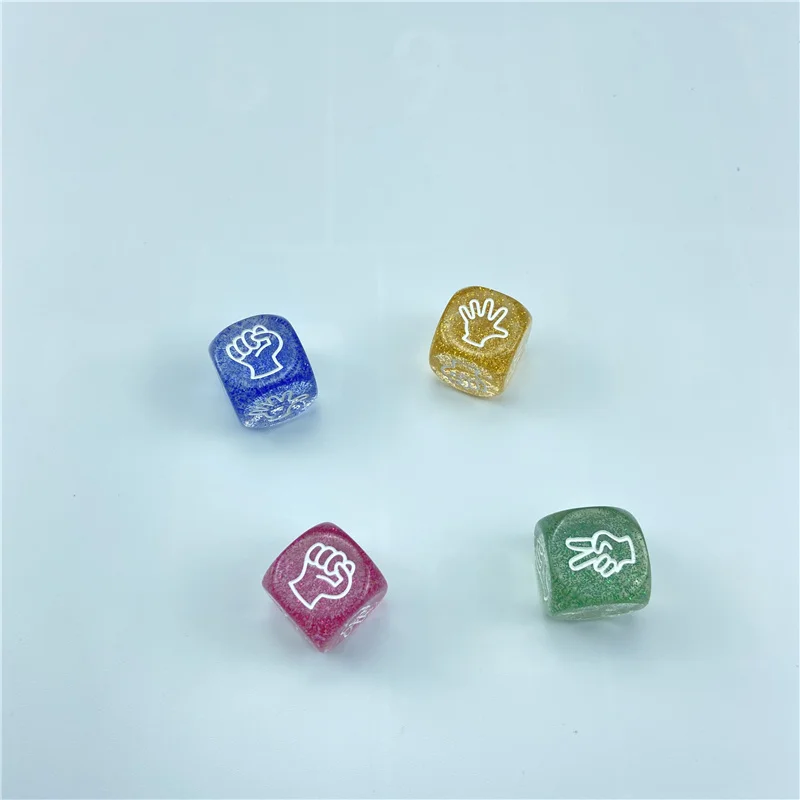 4Pcs Funny Dice Board Games Toy Creative Finger-guessing Game Dice Rock Paper Scissors Game Scissors Stone Family Party Supplies