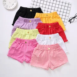 100-150Cm Summer Girls Fashion Hole Shorts Baby Kids Children Casual Clothes