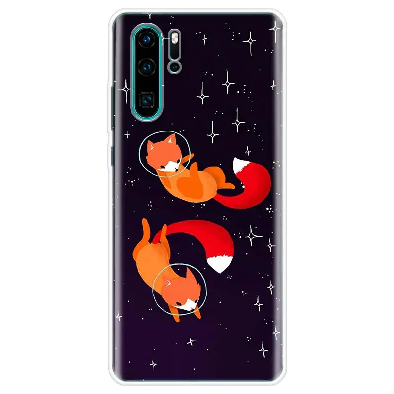 Anime fox funny foxs Phone Case For Huawei P30 Lite P40 P20 P10 P50 Mate 10 20 30 40 Pro Art Pattern Soft TPU Back Cover Fundas