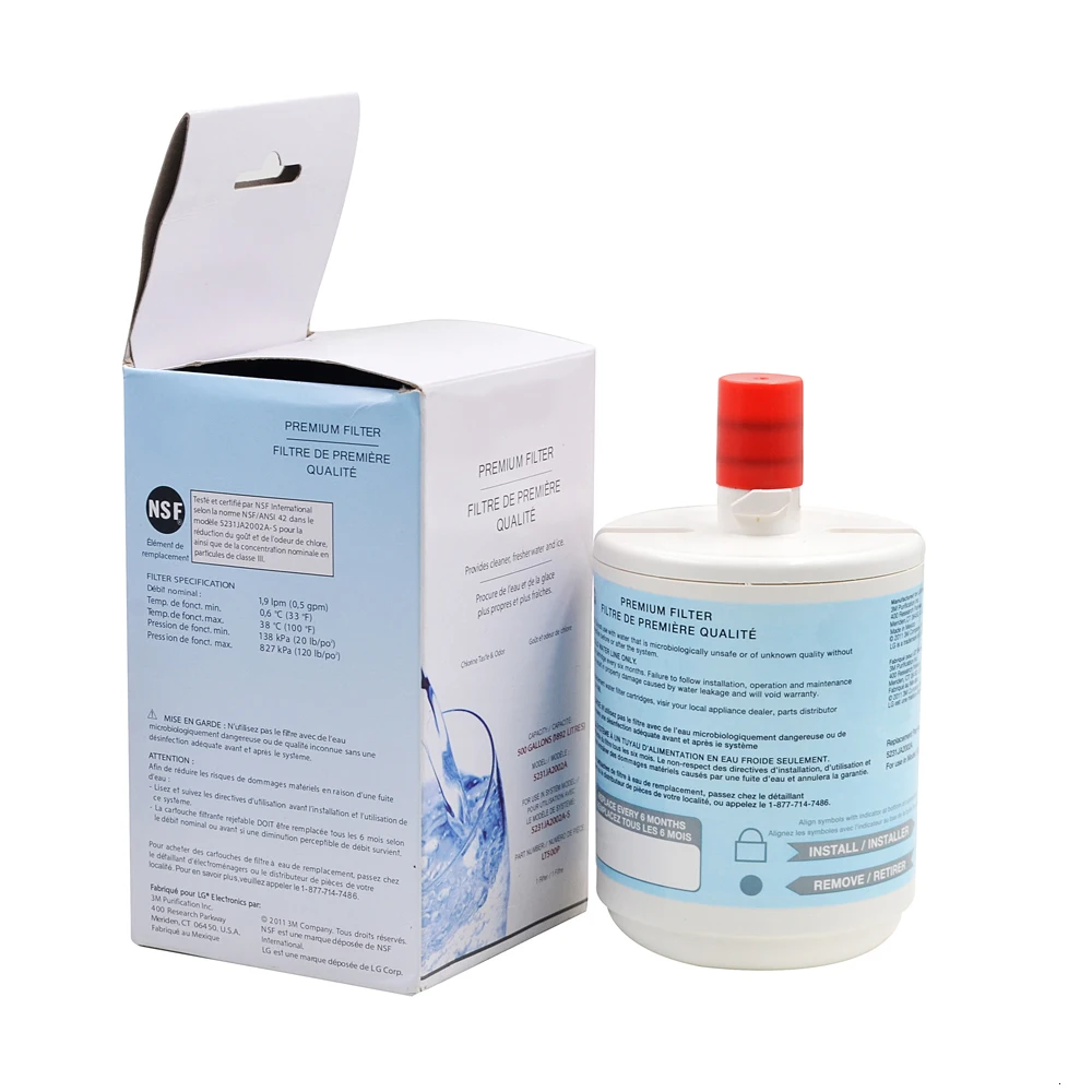 Household Kitchen Water Purifier Filter Direct Drinking Refrigerator Carbon Water Filter Replacement for LG Lt-500p 5 Pcs/lot
