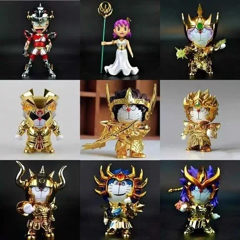 

Cos Doraemon Cosplay Saint Seiya Gold Taurus Gemini Sagittarius Scorpio Aries Leo Nobita Nobi Athena DoraCat Figure Model Toy