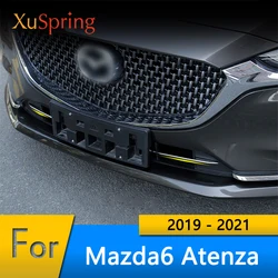 Stainless Steel Car Accessory Car Front Grill Grille Trim Strips Sticker Car Styling Accessories For Mazda 6 Atenza 6 2019-2021