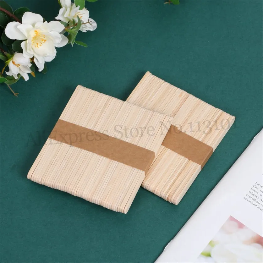 100 stück Popsicle Stick Eis Sticks Birke Holz Eis am stiel Holz Stick Länge 114mm 2 Lose (50 teile/los)