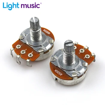 2pcs A500K/B500K ไฟฟ้า Guitar15mm 18 มม.แยกเพลา Linear TAPER Potentiometer Volume TONE กีตาร์ขนาดใหญ่หม้อ