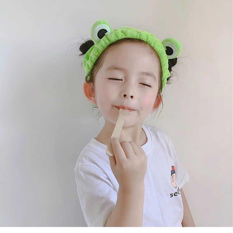 Funny Frog Makeup Headband Wide-brimmed Elastic Hairbands Cute Girls Hair Bands Women Hair Accessories Girls Hairband