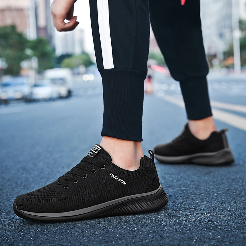 Hot Sale Cheap Men Shoes Light Sports Shoes Men Women Black Knit Sneakers Big Size 48 Breathable Casual Walking Shoes Zapatillas