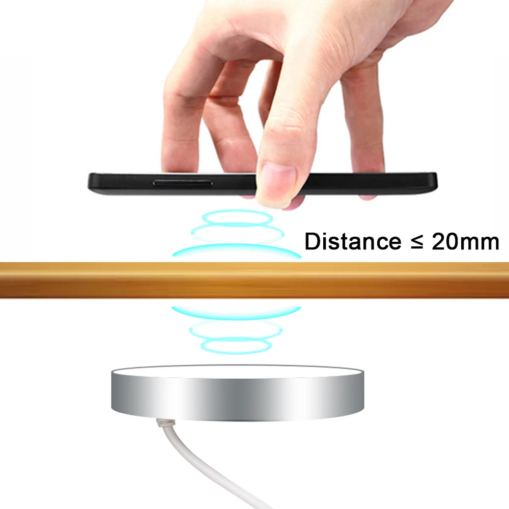 

20mm Long Distance Wireless Charger QI Invisible Desktop Furniture Table Hide Wireless Charging Base For iPhone XR 11Pro Samsung