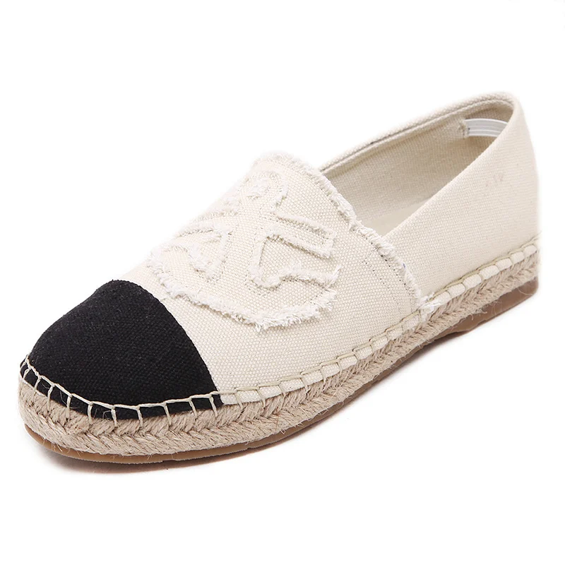 Women Canvas Shoes Slip On Espadrilles Woman Comfortable Round Toe Loafers Flats Ladies Casual Flat Shoes