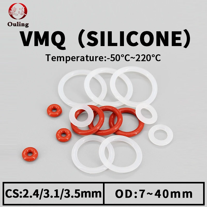 Silicone rubber O-ring sealing gasket ring gasket thickness CS2.4/3.1/3.5 air-tight waterproof soft elastic rubber