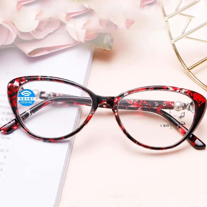 

Cat Eye Progressive Multifocal Reading Glasses Women Luxury Retro Anti Blue Rays Presbyopic Glasses Colorful Tr90 Ultralight