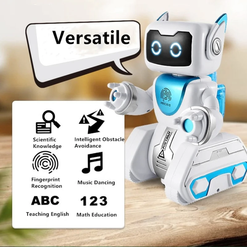 Water And Electric Mix RC Robot Fingerprint Recognition Touch Sensing Obstacle Avoidance Sing And Dance Flash Eye RC Toy For Kid