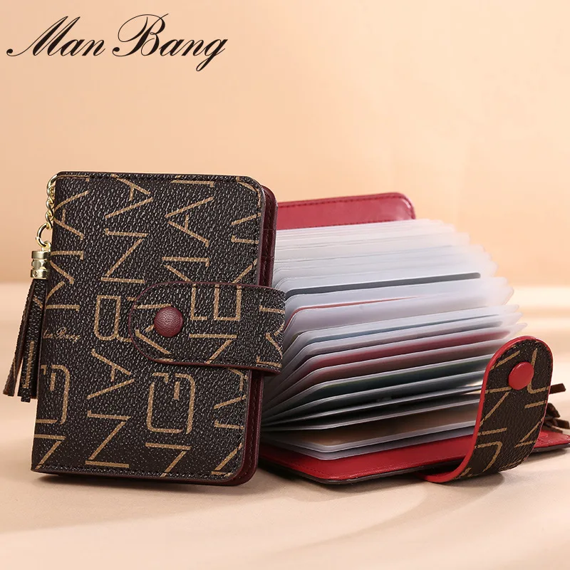 

ManBang Credit Card Holder 2021 New Fashion Business ID Card Holder Women Pocket Card Case Purse Wallet