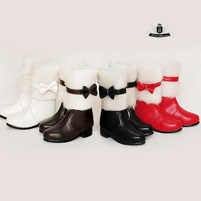 1/4 BJD Shoes MSD wool Snow bow boots Dollfie DREAM MID DK SOOM DOD Dollmore Luts AOD DZ AF