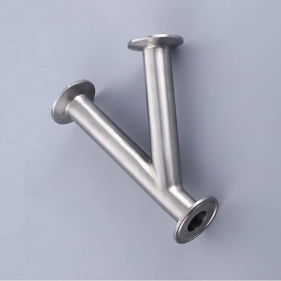 

51mm 2" Pipe OD 2" Tri Clamp Oblique Y Shaped 3 Way SUS 304 Stainless Sanitary Fitting Spliter Homebrew Beer Wine