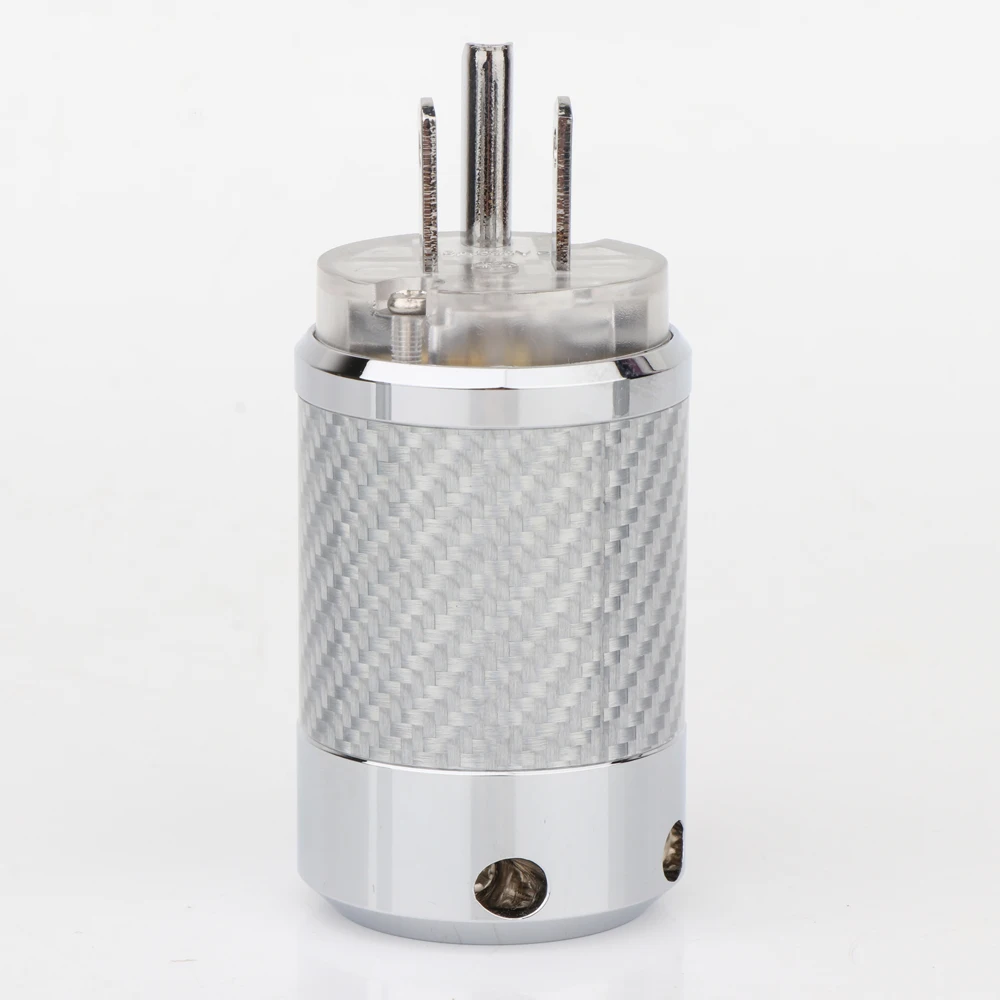 WCF4-TGR Hifi Carbon Fiber Rhodium Plated With gasket US standard AC Power IEC Female Plug DIY Mains Power Connector