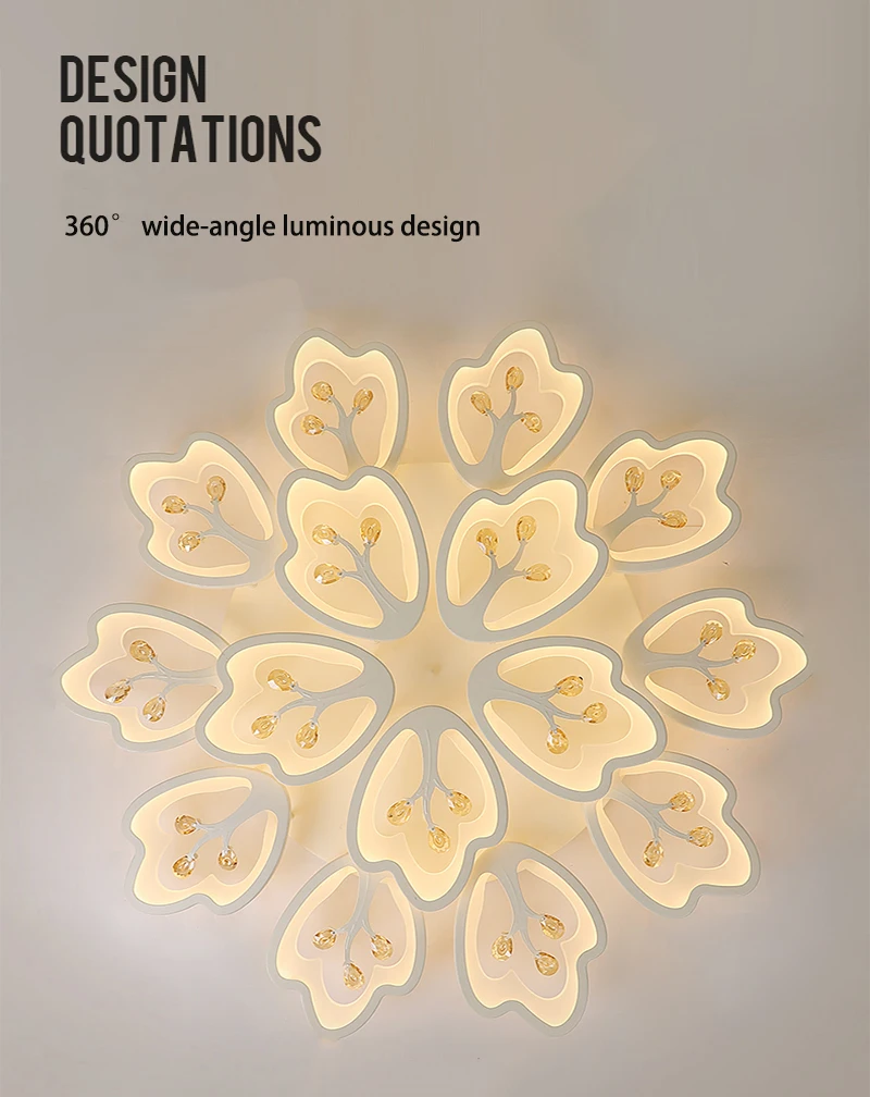 Imagem -04 - Criativo Moderno Led Escurecimento Lâmpada do Teto Quarto Sala de Estar Flor Cristal Decoração Luz do Quarto das Crianças do Hotel Restaurante Lâmpada
