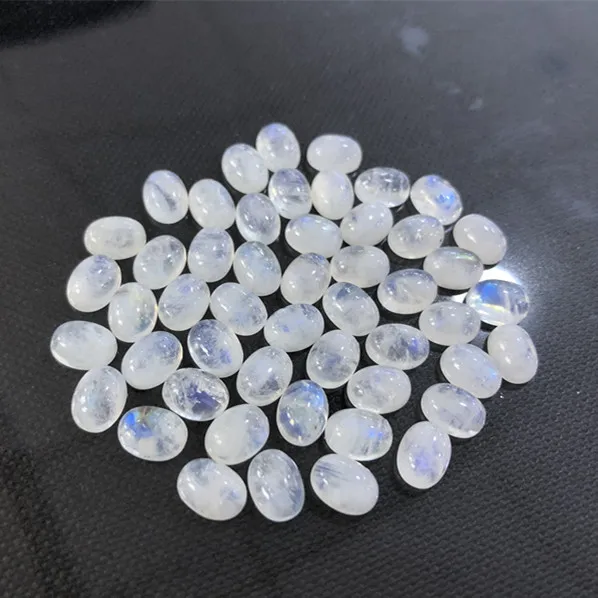 Natural Moonstone Cabochon 6*8mm Oval 5pcs/lot Loose Precious Gemstones CABS Wholesale Fashion Jewelry Accessories
