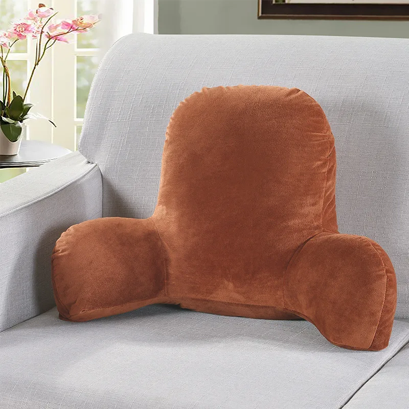 Solid color corduroy cushion with armrest waist sofa back pillow warm crystal velvet pillow