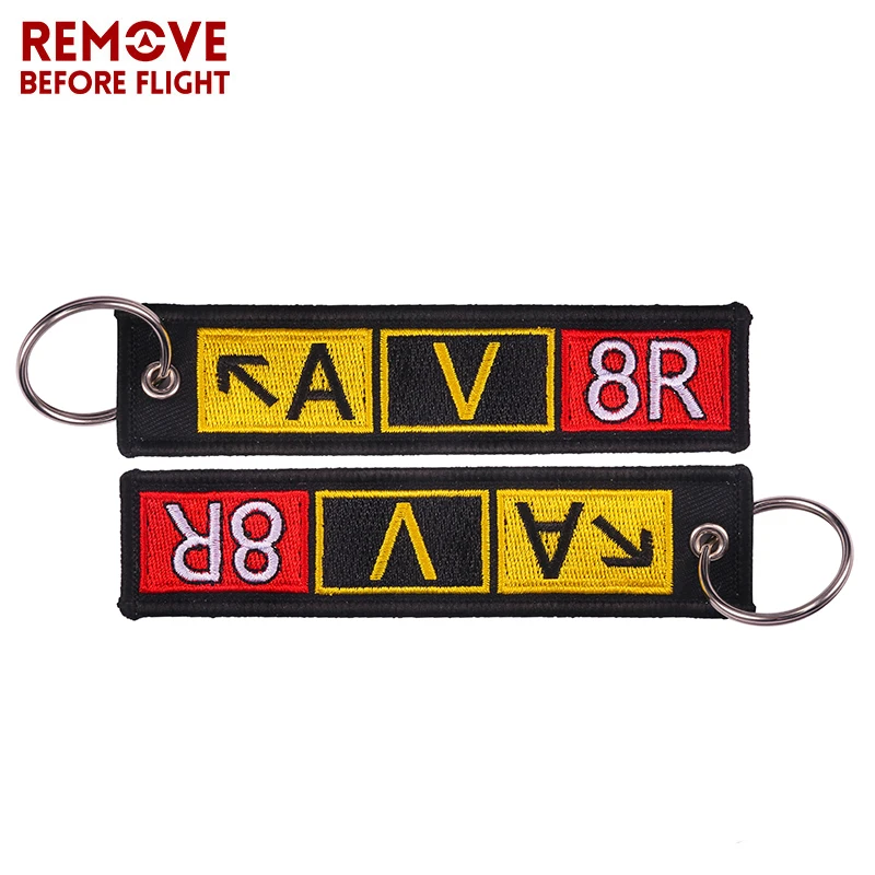 Remova antes do voo Keychain para a aviação presentes, motocicleta bordado, OEM Chaveiro Chaveiro, Fob Tags Etiqueta Llavero