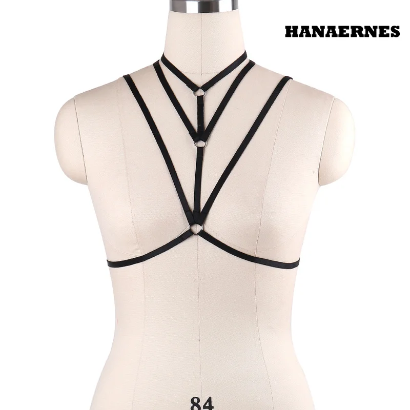 Mode Harness Festival Bh Zu Flitterwochen Dessous Frauen Sexy Harness Bh Schwarz Käfig Bh Einstellbare Zurück Strap Strappy Bh Top