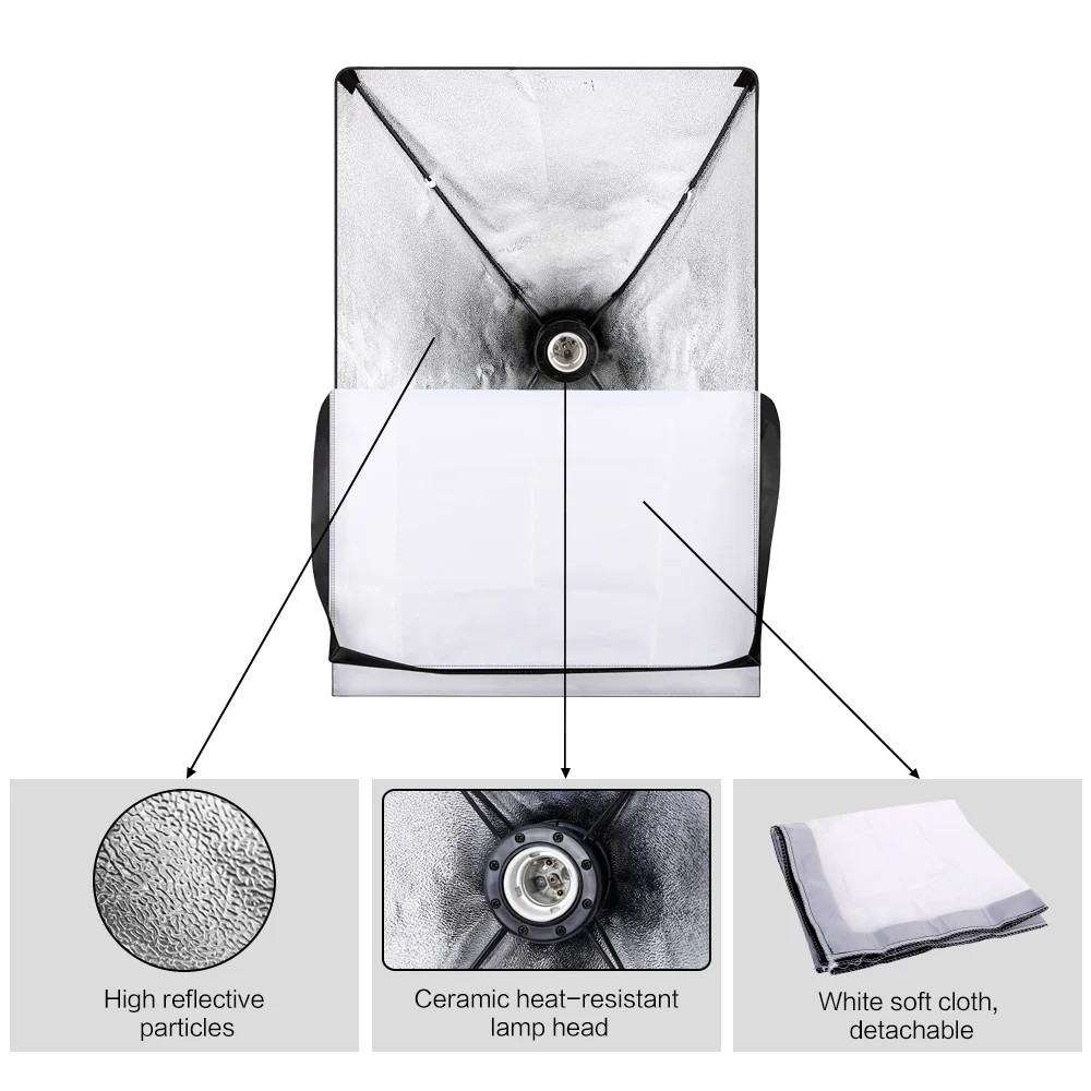 Photography Softbox Lighting Kits 50x70CM Light System soft boxes For Photo Studio Equipment