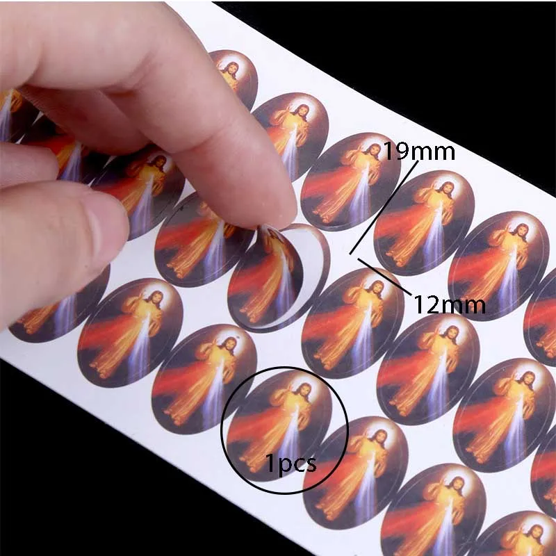 120pcs/small oval Christian religious sticker printing sticker decorative sticker .12x19mm