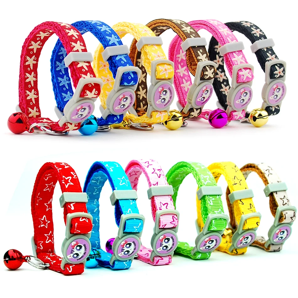 3 pieces/lot Cat Collar Breakaway Safety Adjustable Pet Supplies Kitten Starfish Puppy Cats Necklace Pet Accessories