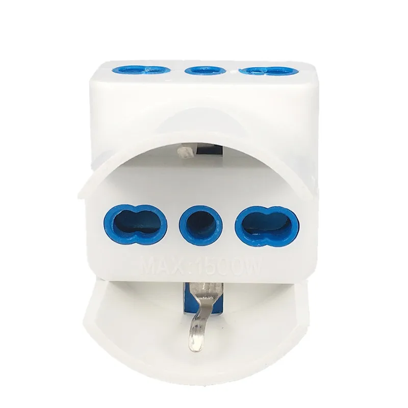 1 way to 3 way Italian to Italian 3 pins plug travel adaptror 10A for Chile, Uruguay, Italy