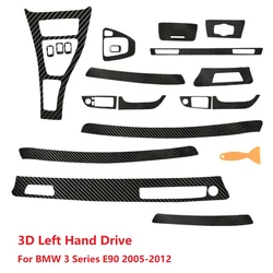 3D Interior Glossy Carbon Fiber Wrap Trim Decal For BMW 3 Series E90 2005-2012 Left Hand Drive Car Interior Stickers