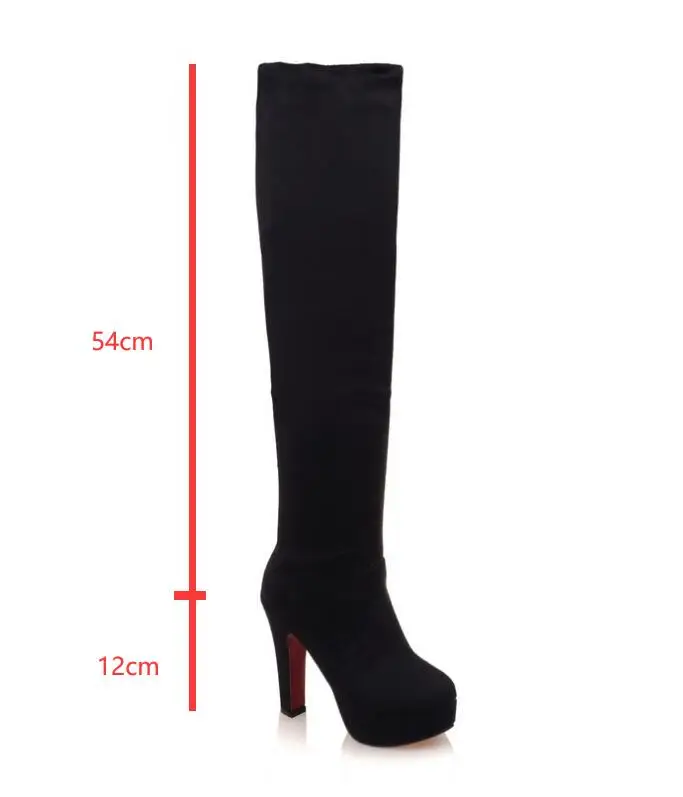 Big Size 34-43 Winter Over The Knee Boots Women Stretch Thigh High Sexy Woman Shoes Long Bota Feminina Zapatos De Mujer