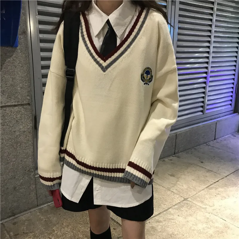 Autumn High Quality Japanese Style Students School Uniform Girls Women Sweater Long Sleeve JK School Uniforms Cardigans 6 Colors