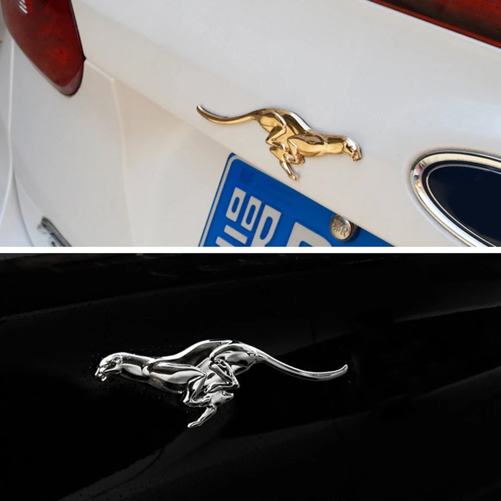 DSYCAR 1Pcs 3D Leopard Car Sticker Car Metal Badge Emblem 3D Leopard Car Trunk Auto Logo Adhesive Decal Sticker for Most Cars