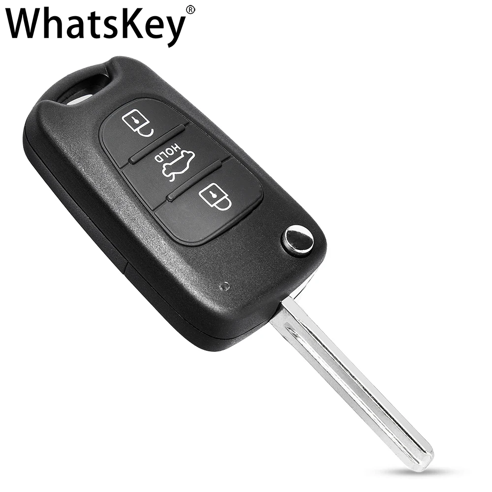 WhatsKey Flip key shell For Hyundai I30 IX35 Ceed Picanto Cerato Sportage For Kia Rio 3 K2 K3 K5 Soul Auto Key case Housing Fob