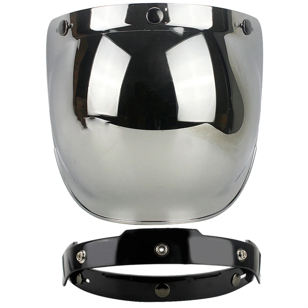 Vintage Motorradhelme, Blasenvisiere, Linse mit Schild, 3-Tasten, allgemeines 3/4 offenes Gesicht, Motorrad-Jet-Helm-Zubehör