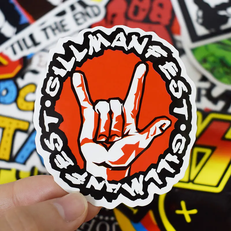 100 Pcs Retro Cartoon Rock Music Stickers for Children Bicycle Motorcycle Bumper Fridge JMD Cool Waterproof DIY Graffiti Sticker